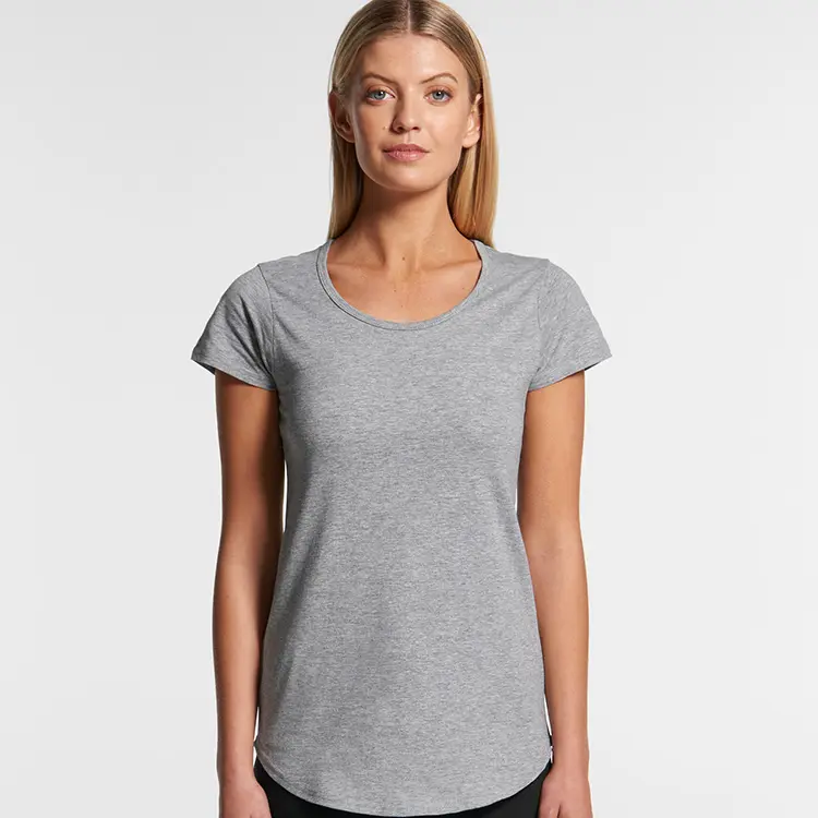 AS Colour Ladies Mali T Shirt in Grey Marle, studio front view