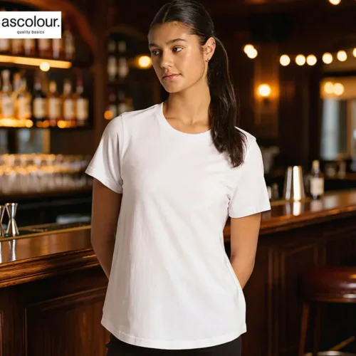 AS Colour Ladies Maple Curve T Shirt with custom print, White, main view