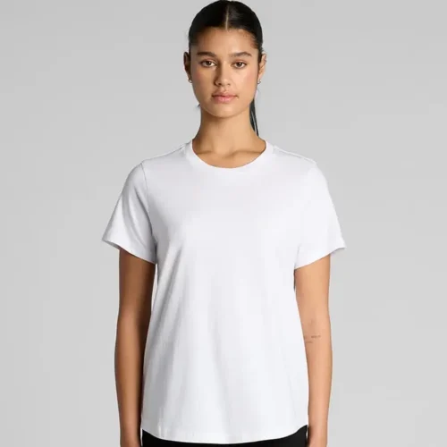 AS Colour Ladies Maple Curve T Shirt, White, studio front view