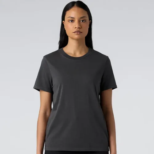 AS Colour Ladies Maple Faded T Shirt, Faded Black, studio front view