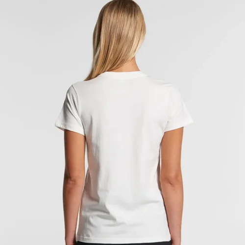 AS Colour Ladies Maple Organic T Shirt, White, studio back view