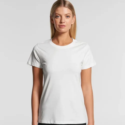 AS Colour Ladies Maple Organic T Shirt, White, studio front view