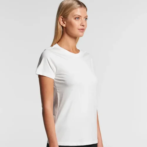 AS Colour Ladies Maple Organic T Shirt, White, studio three-quarter view