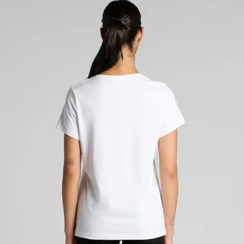 AS Colour Ladies Maple V Neck, White, studio back view