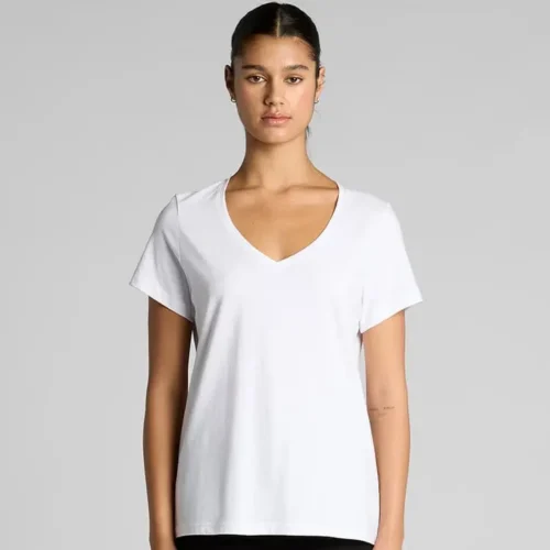 AS Colour Ladies Maple V Neck, White, studio front view