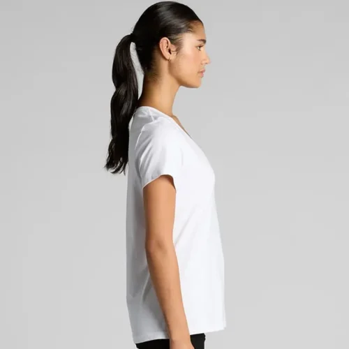 AS Colour Ladies Maple V Neck, White, studio side view