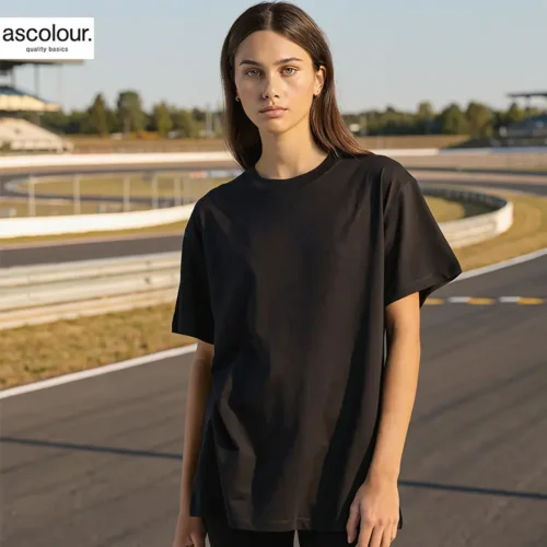 AS Colour Ladies Martina Boyfriend T Shirt custom print, Black, main lifestyle view