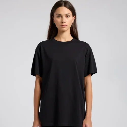 AS Colour Ladies Martina Boyfriend T Shirt custom print, Black, studio front