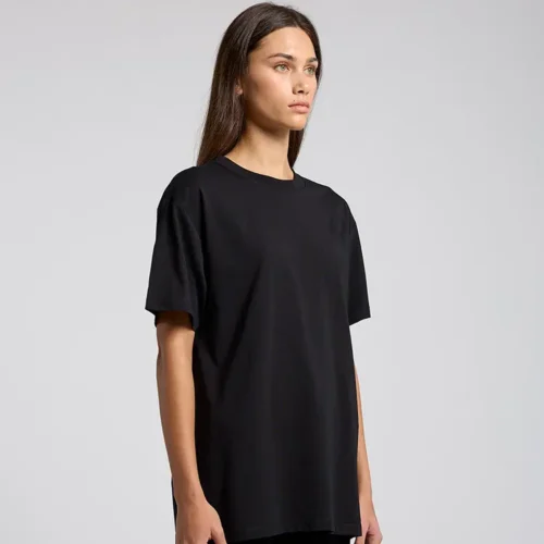 AS Colour Ladies Martina Boyfriend T Shirt custom print, Black, studio three-quarter