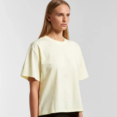 AS Colour Ladies Martina T Shirt, Butter, studio three-quarter view