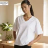 AS Colour Ladies Martina V Neck custom print, White, main lifestyle view