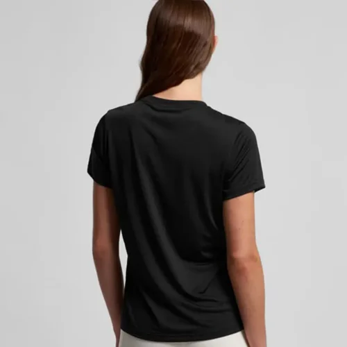 AS Colour Maple Active T Shirt, Black, studio back view