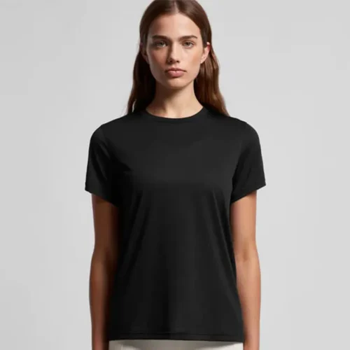 AS Colour Maple Active T Shirt, Black, studio back view