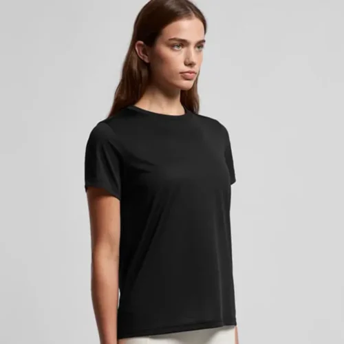 AS Colour Maple Active T Shirt, Black, studio three-quarter view