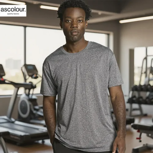 AS Colour Men Staple Active T Shirt with custom print, Graphite, main lifestyle view