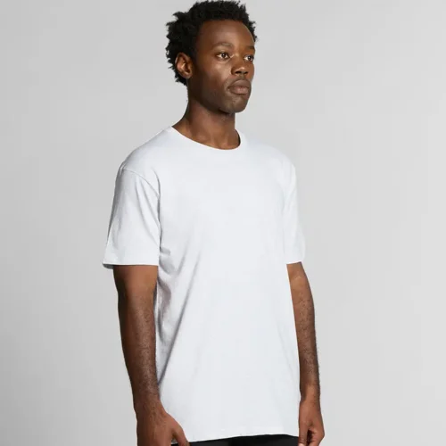 AS Colour Men Staple Marle T Shirt, White Marle, lifestyle three-quarter turn