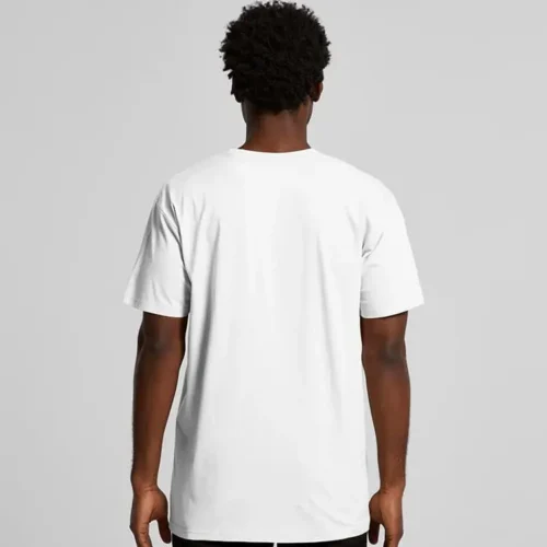 AS Colour Men Staple Recycled T Shirt, White, studio back view