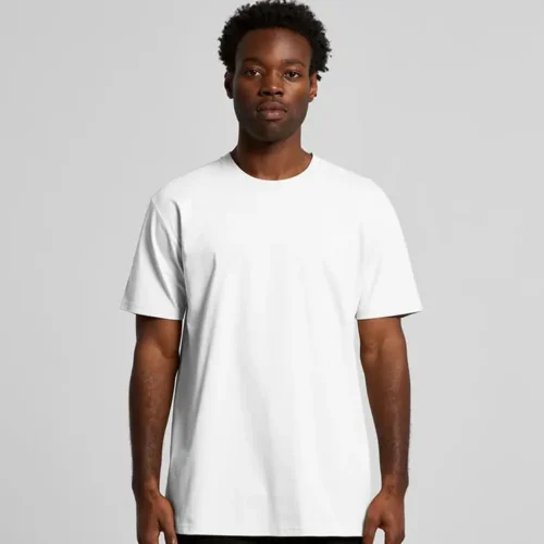 AS Colour Men Staple Recycled T Shirt, White, studio front view