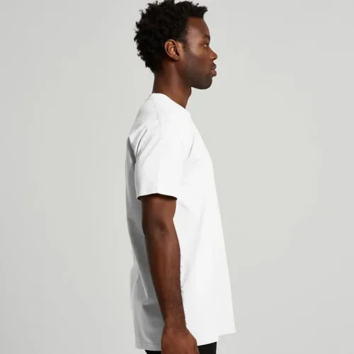 AS Colour Men Staple Recycled T Shirt, White, studio side view