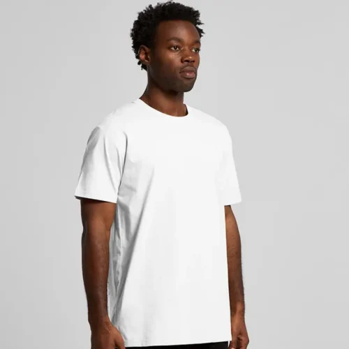 AS Colour Men Staple Recycled T Shirt, White, studio three-quarter view