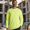 AS Colour Men's Block Long Sleeve Safety T Shirt with custom print, Safety Yellow, lifestyle view