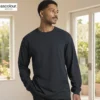AS Colour Men's Block Long Sleeve T Shirt with custom print, Black, lifestyle view