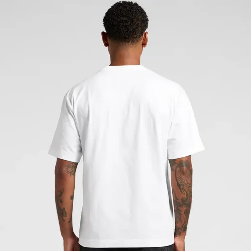 AS Colour Men's Box T Shirt with custom print, White, studio back view