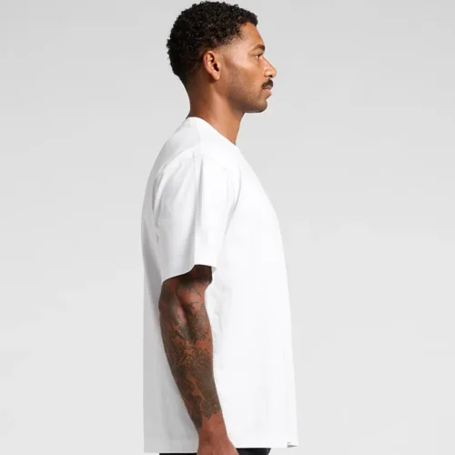 AS Colour Men's Box T Shirt with custom print, White, studio side view