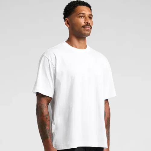 AS Colour Men's Box T Shirt with custom print, White, studio turn view