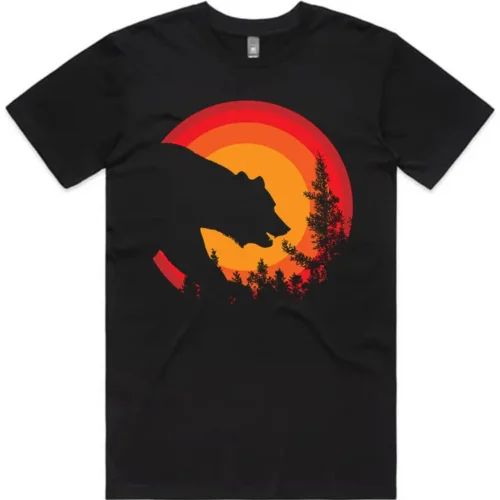 Black Bear in the Forest men's t-shirt showing the front graphic