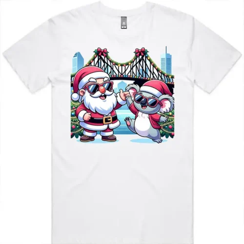 Men’s white Brisbane Christmas t-shirt alternate product image