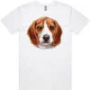 White Cute Beagle with Sad Eyes men's t-shirt
