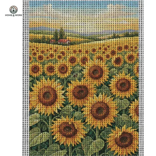 Penelope Canvas Cross Stitch & Tapestry with custom print, white canvas, lifestyle view