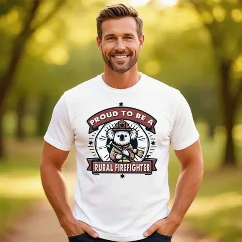 Men’s white Proud to Be a Rural Firefighter t-shirt product image
