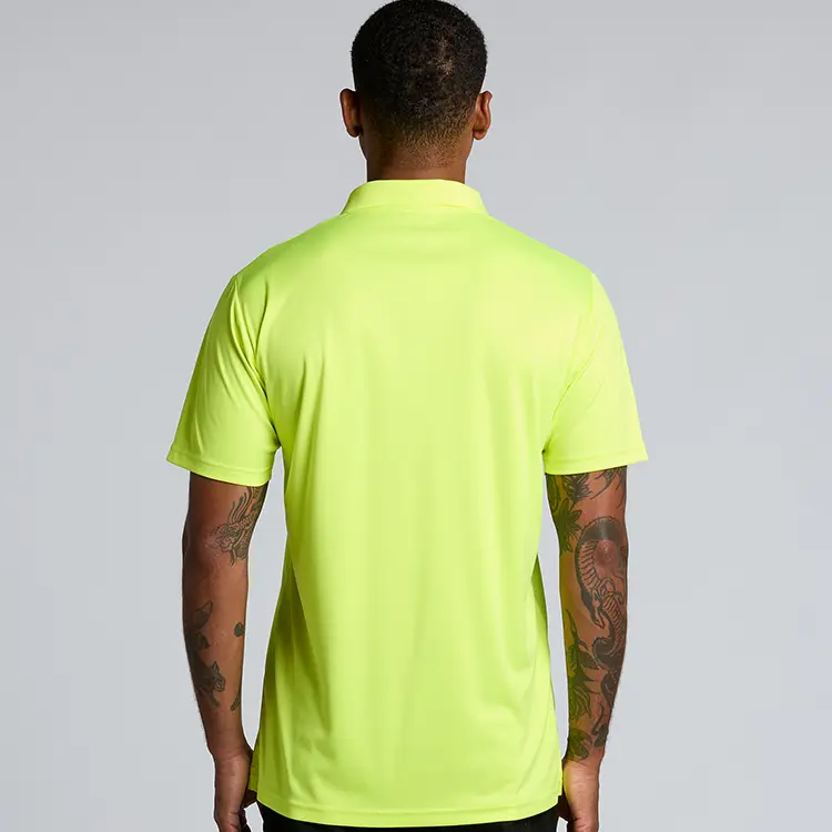 AS Colour Men Work Safety Polo in Safety Yellow, back view
