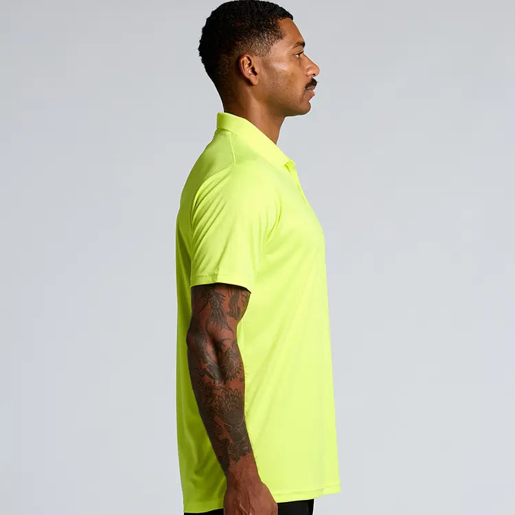 AS Colour Men Work Safety Polo in Safety Yellow, side view