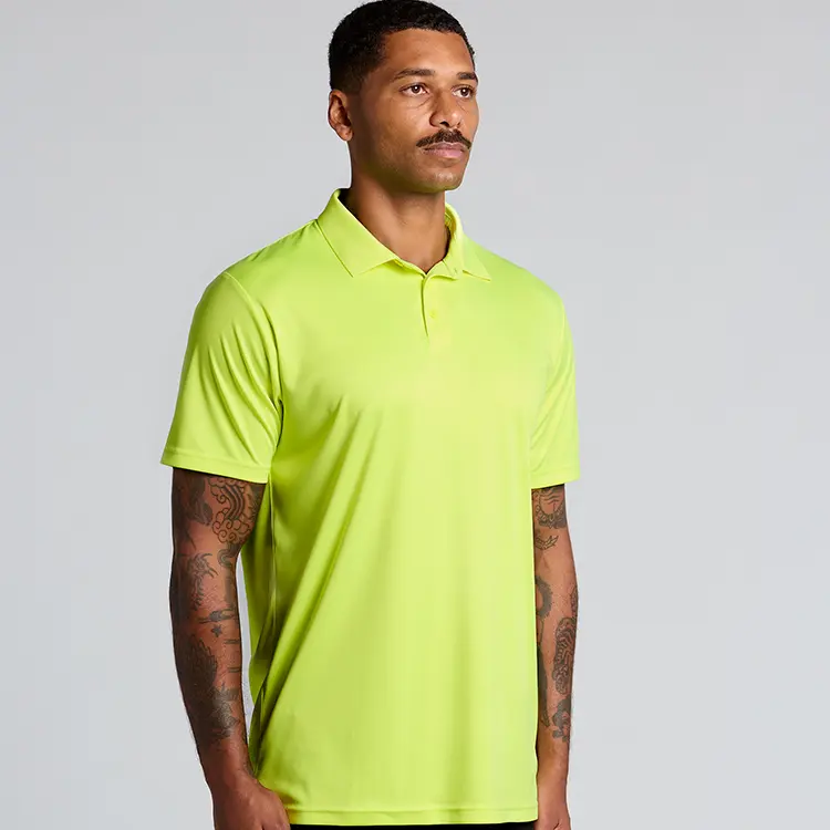 AS Colour Men Work Safety Polo in Safety Yellow, Side Turn view