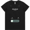 Alcohol Is Calling design printed on a black ladies t-shirt