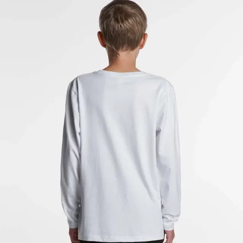 AS Colour Kids Staple Long Sleeve T Shirt, White, studio back view