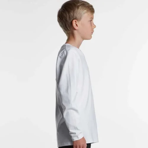 AS Colour Kids Staple Long Sleeve T Shirt, White, studio side view