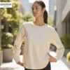 AS Colour Ladies Heavy Faded Long Sleeve T Shirt with custom print, Faded Bone, lifestyle view