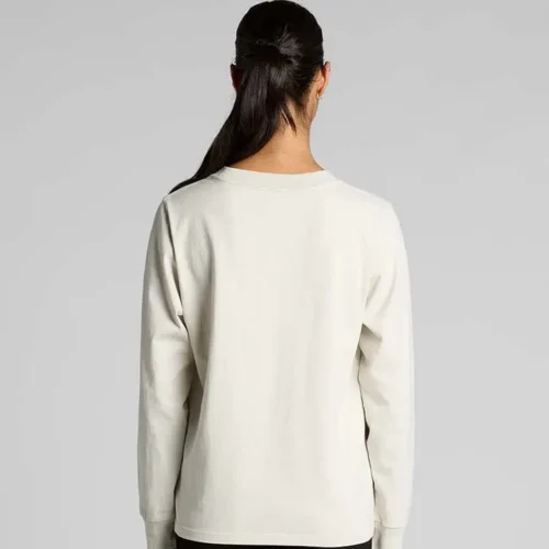 AS Colour Ladies Heavy Faded Long Sleeve T Shirt, Faded Bone, studio back view