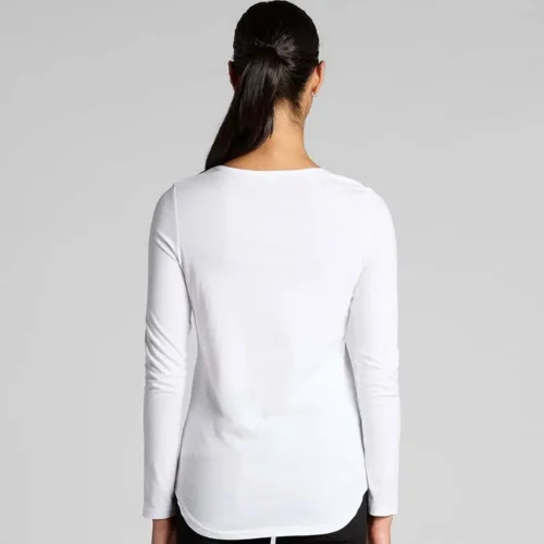 AS Colour Ladies Mali Long Sleeve T Shirt, White, studio back view