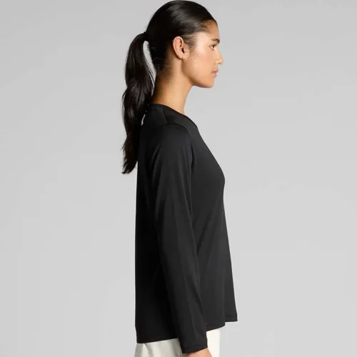 AS Colour Ladies Maple Active Long Sleeve T Shirt, Black, studio side view