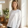 AS Colour Ladies Maple Long Sleeve T Shirt with custom print, White, lifestyle view