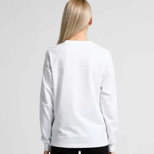 AS Colour Ladies Maple Long Sleeve T Shirt, White, studio back view