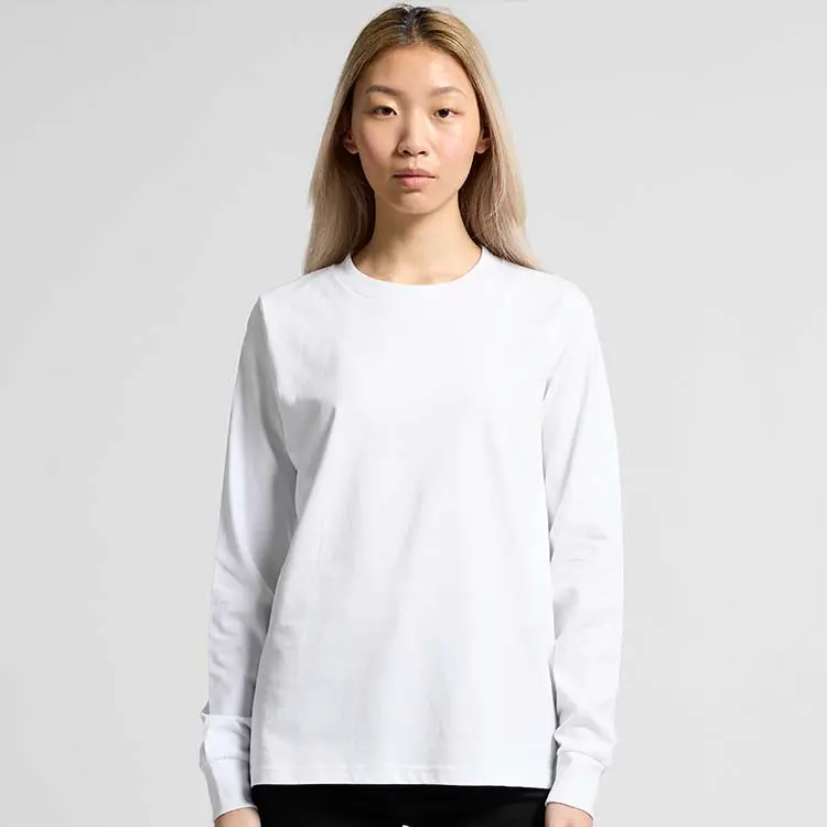 AS Colour Ladies Maple Long Sleeve T Shirt, White, studio front view