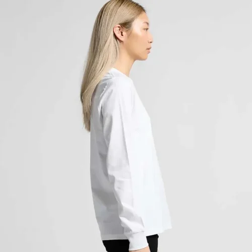 AS Colour Ladies Maple Long Sleeve T Shirt, White, studio side view