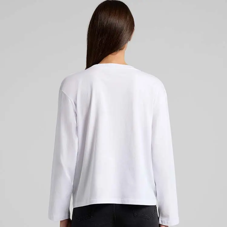 AS Colour Ladies Martina Long Sleeve T Shirt, White, studio back view