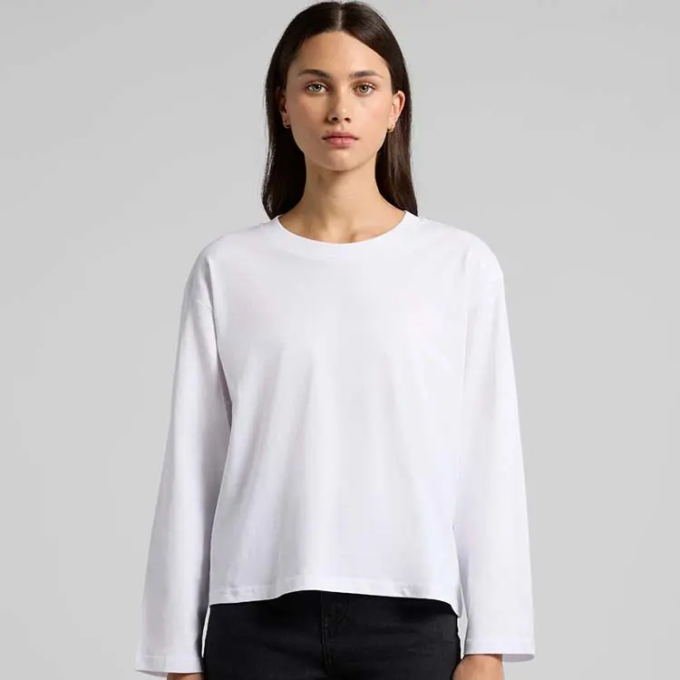 AS Colour Ladies Martina Long Sleeve T Shirt, White, studio front view